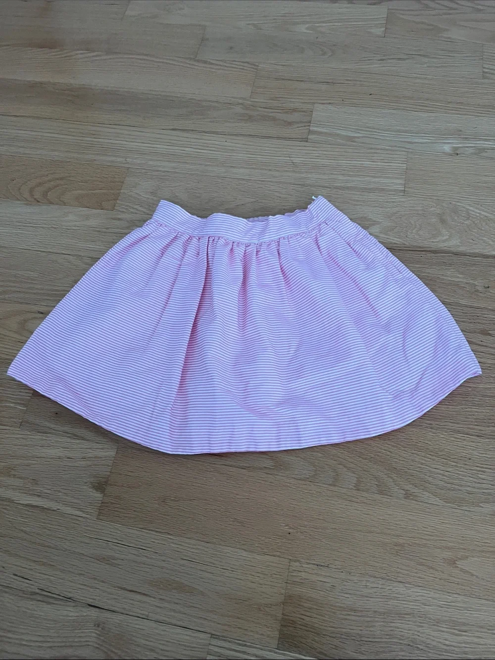 Kids Sleeveless Pink & White Striped Top with Embroidered Collar